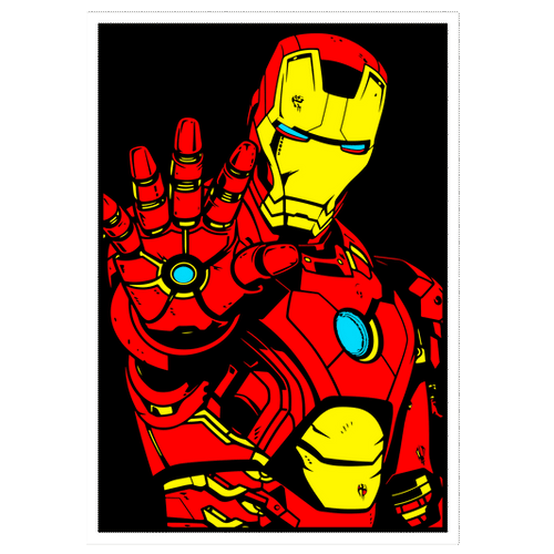 IRON MAN Velvet Art Set, 12 Brush Pens, 5 Glitter and Glue