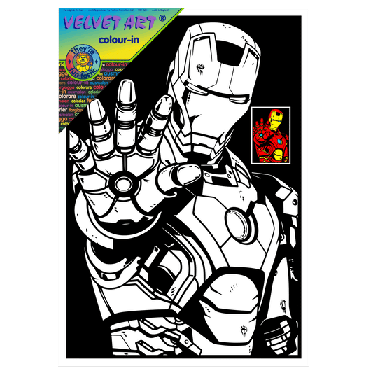 IRON MAN Velvet Art Set, 12 Brush Pens, 5 Glitter and Glue